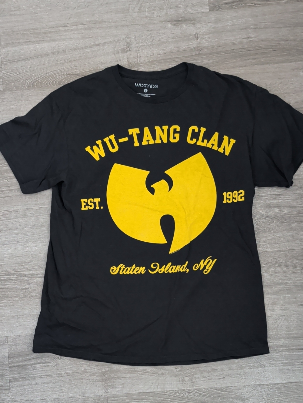 Wu-Tang Clan Black Short Sleeve Tee with Yellow Graphic
